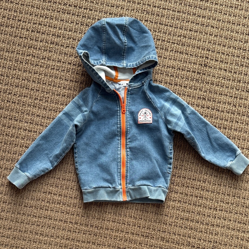 Marc Jacobs Blue Jean Jacket with Orange Accents